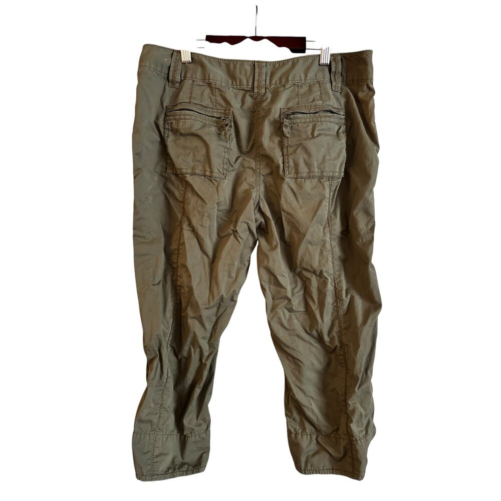 Ann Taylor Women’s Tied Leg Ruched Size 10 Capri Hiking Khaki Green Mid Rise